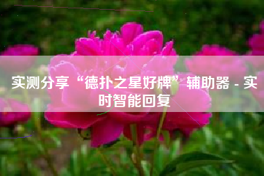 实测分享“德扑之星好牌”辅助器 - 实时智能回复