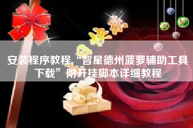 安装程序教程“智星德州菠萝辅助工具下载”附开挂脚本详细教程