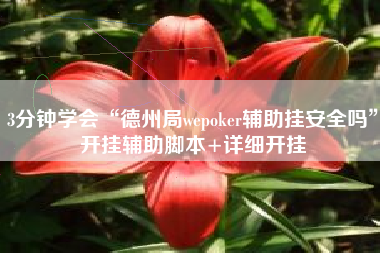 3分钟学会“德州局wepoker辅助挂安全吗	”开挂辅助脚本+详细开挂