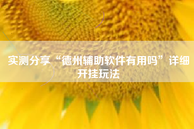 实测分享“德州辅助软件有用吗”详细开挂玩法