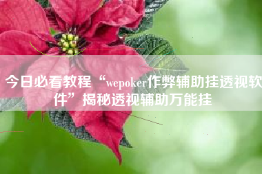今日必看教程“wepoker作弊辅助挂透视软件	”揭秘透视辅助万能挂