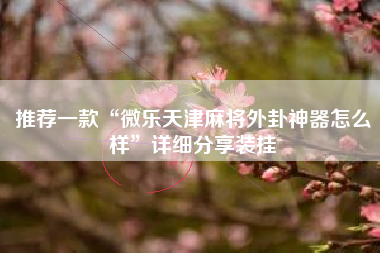 推荐一款“微乐天津麻将外卦神器怎么样”详细分享装挂