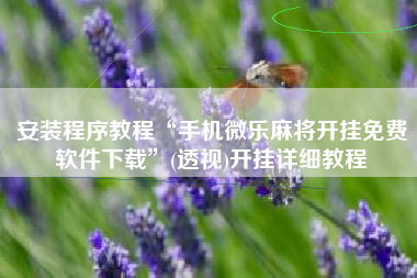 安装程序教程“手机微乐麻将开挂免费软件下载”(透视)开挂详细教程