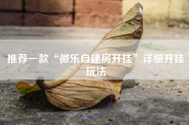 推荐一款“微乐自建房开挂”详细开挂玩法