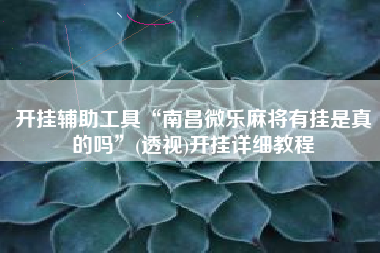 开挂辅助工具“南昌微乐麻将有挂是真的吗	”(透视)开挂详细教程