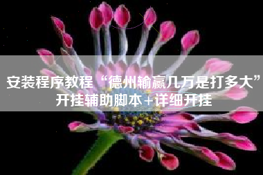 安装程序教程“德州输赢几万是打多大”开挂辅助脚本+详细开挂