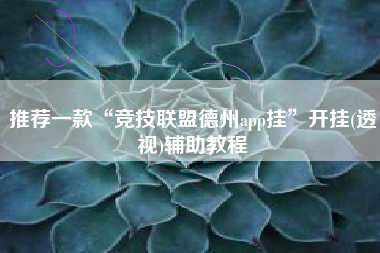 推荐一款“竞技联盟德州app挂”开挂(透视)辅助教程