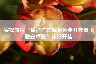 实操教程“雀神广东麻将免费开挂器下载安卓悬”详细开挂