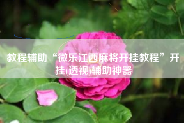 教程辅助“微乐江西麻将开挂教程”开挂(透视)辅助神器