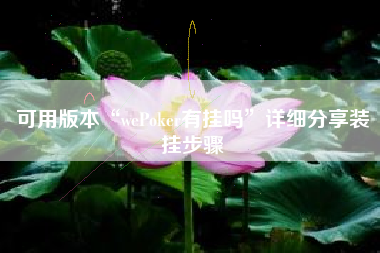 可用版本“wePoker有挂吗”详细分享装挂步骤