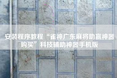 安装程序教程“雀神广东麻将助赢神器购买	”科技辅助神器手机版