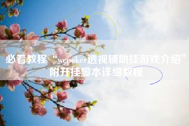 必看教程“wepoker透视辅助挂游戏介绍”附开挂脚本详细教程