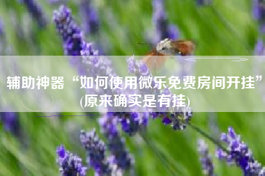 辅助神器“如何使用微乐免费房间开挂”(原来确实是有挂)