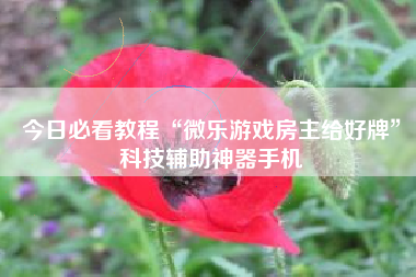 今日必看教程“微乐游戏房主给好牌”科技辅助神器手机