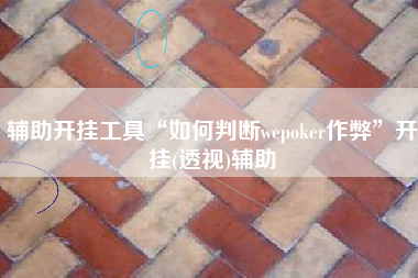 辅助开挂工具“如何判断wepoker作弊”开挂(透视)辅助