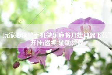 玩家必读“手机微乐麻将开挂神器下载	”开挂(透视)辅助教程