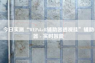 今日实测“WEPokeR辅助器透视挂	”辅助器 - 实时智能