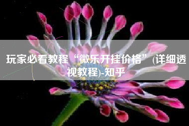 玩家必看教程“微乐开挂价格	”(详细透视教程)-知乎