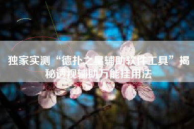 独家实测“德扑之星辅助软件工具	”揭秘透视辅助万能挂用法