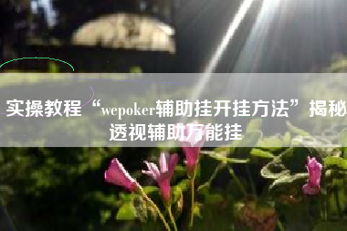 实操教程“wepoker辅助挂开挂方法	”揭秘透视辅助万能挂