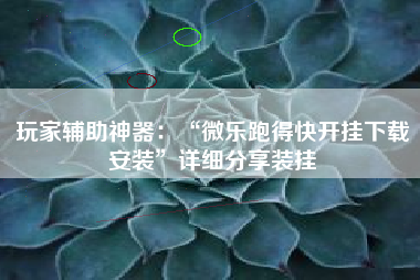 玩家辅助神器：“微乐跑得快开挂下载安装”详细分享装挂