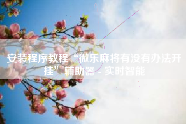 安装程序教程“微乐麻将有没有办法开挂	”辅助器 - 实时智能