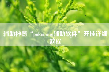 辅助神器“pokemmo辅助软件	”开挂详细教程