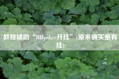 教程辅助“HHpoker开挂”(原来确实是有挂)