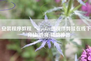 安装程序教程“wepoker透视作弊挂在线下	”开挂(透视)辅助神器