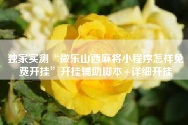 独家实测“微乐山西麻将小程序怎样免费开挂”开挂辅助脚本+详细开挂