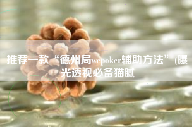 推荐一款“德州局wepoker辅助方法	”(曝光透视必备猫腻