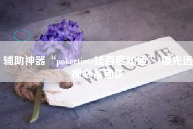 辅助神器“pokertime挂百度知道”(曝光透视必备猫腻