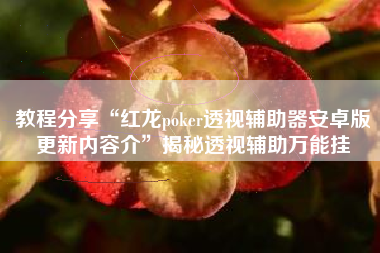 教程分享“红龙poker透视辅助器安卓版更新内容介”揭秘透视辅助万能挂