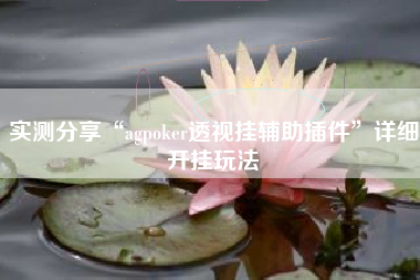 实测分享“agpoker透视挂辅助插件”详细开挂玩法