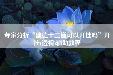 专家分析“建德十三道可以开挂吗”开挂(透视)辅助教程