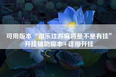 可用版本“微乐江苏麻将是不是有挂”开挂辅助脚本+详细开挂