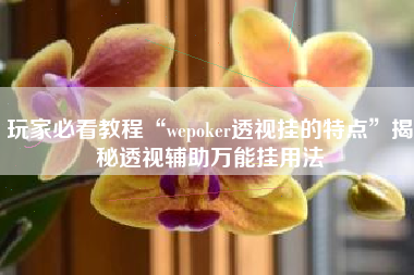 玩家必看教程“wepoker透视挂的特点	”揭秘透视辅助万能挂用法