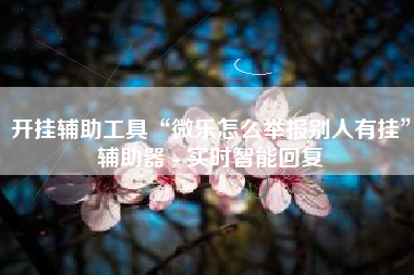 开挂辅助工具“微乐怎么举报别人有挂	”辅助器 - 实时智能回复