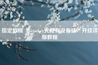 指定教程“wepoker究竟有没有挂”开挂详细教程