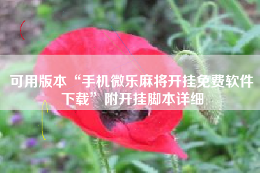 可用版本“手机微乐麻将开挂免费软件下载”附开挂脚本详细