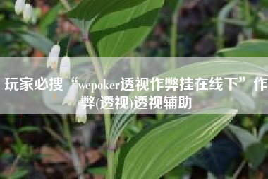 玩家必搜“wepoker透视作弊挂在线下”作弊(透视)透视辅助