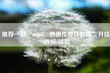 推荐一款“wepoker透视作弊挂教程”开挂(透视)辅助