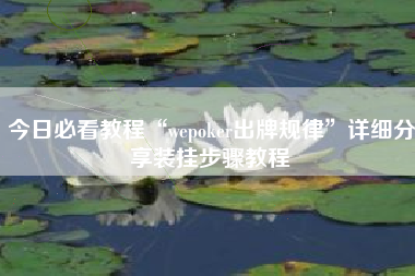今日必看教程“wepoker出牌规律”详细分享装挂步骤教程