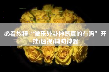 必看教程“微乐外卦神器真的有吗	”开挂(透视)辅助神器