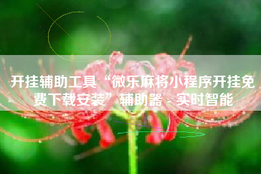 开挂辅助工具“微乐麻将小程序开挂免费下载安装”辅助器 - 实时智能