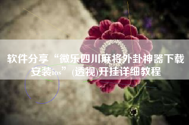 软件分享“微乐四川麻将外卦神器下载安装ios”(透视)开挂详细教程 软件分享“微乐四川麻将外卦神器下载安装ios”(透视)开挂详细教程