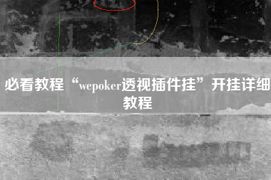 必看教程“wepoker透视插件挂”开挂详细教程