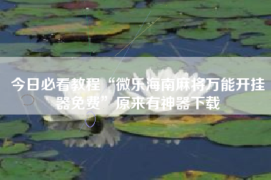 今日必看教程“微乐海南麻将万能开挂器免费”原来有神器下载