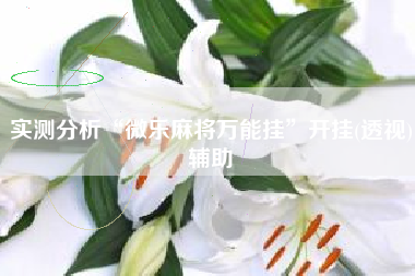 实测分析“微乐麻将万能挂”开挂(透视)辅助