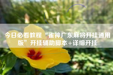 今日必看教程“雀神广东麻将开挂通用版”开挂辅助脚本+详细开挂